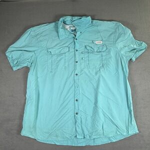 Magellan Outdoors Vented Fishing Shirt Wicking Relaxed Fit Men 4XL Teal